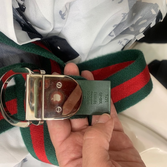 Gucci striped D ring Belt - Picture 2 of 3